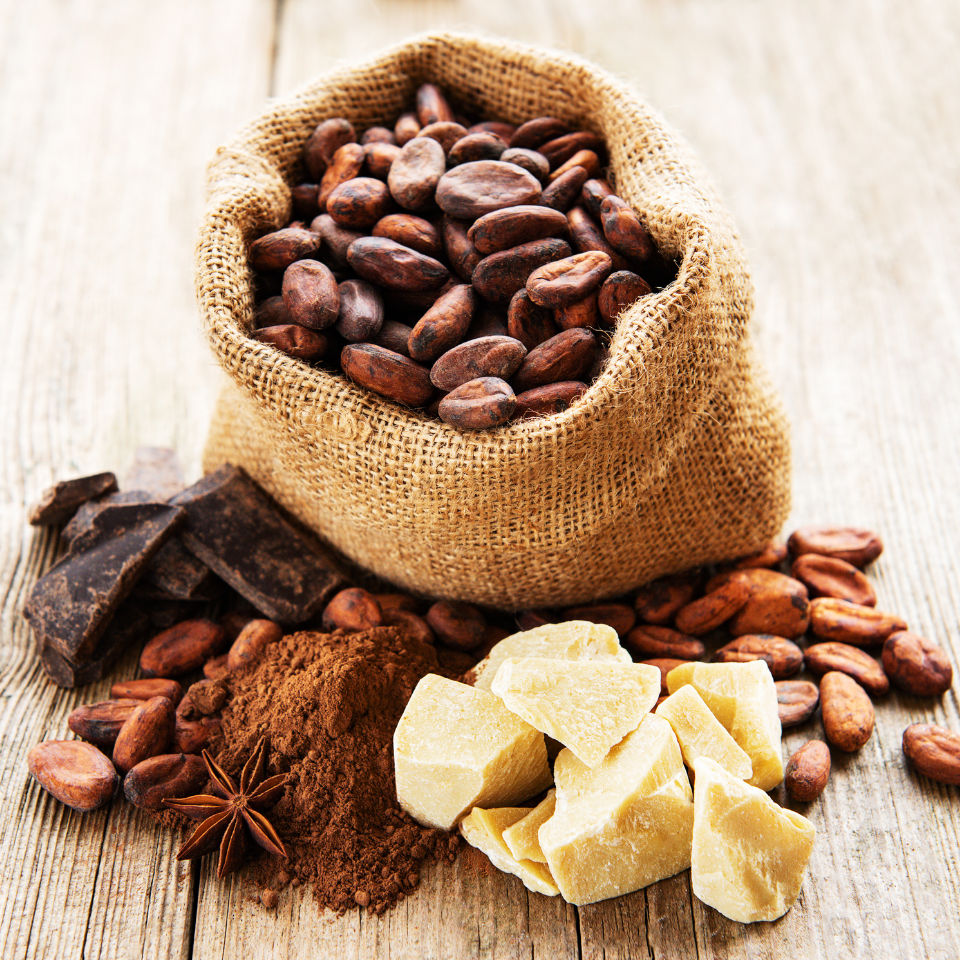 Benefits of Cacao Butter found in AmeRu Hydrating Body Crème